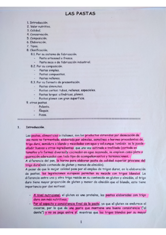 T.8 _ Estudio de pastas italianas/secas