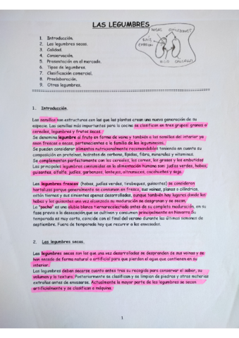 Tema 9 _ Estudio de las legumbres secas