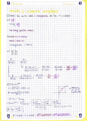 Sesión 1 - Números complejos