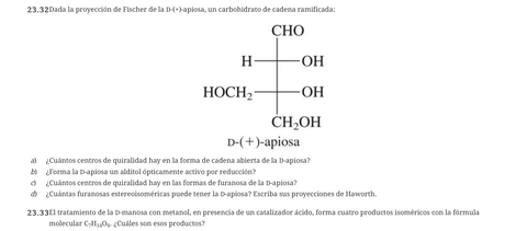 Ejercicios azúcares