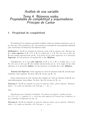 Numeros Reales. Propiedades de completitud y arquimediana. Cantor.pdf