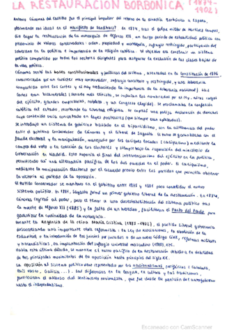 Tema 4: La restauración borbonica