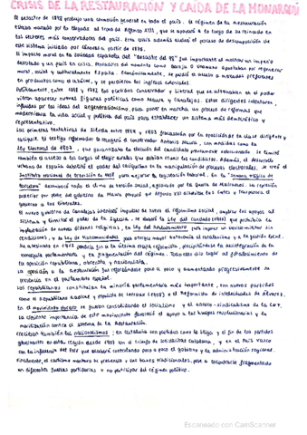 Tema 5: Crisis de la restauración y caída de la monarquía