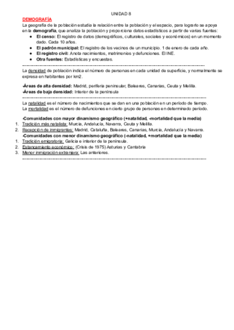 8. LA POBLACIÓN ESPAÑOLA