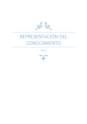 Tema 1. Representacion de conocimientos