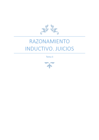 Tema 3º. Razonamiento inductivo. Juicios