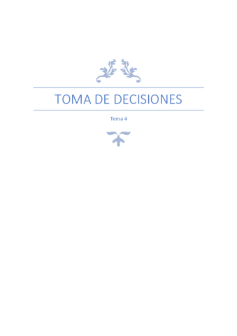 Tema 4º. Toma de decisiones