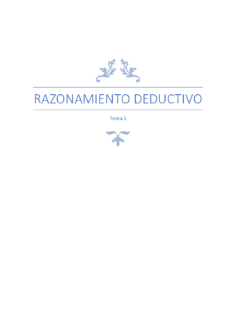 Tema 5º. Razonamiento deductivo