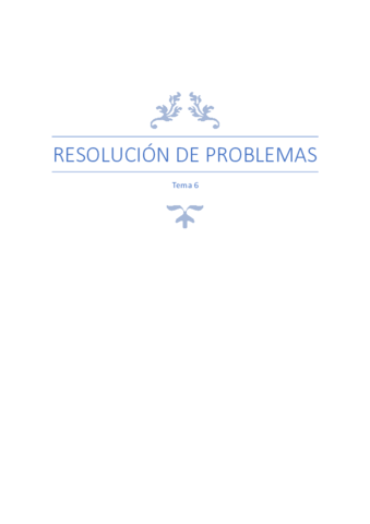 Tema 6º. Resolución de problemas