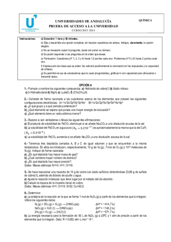Examen Química Septiembre 2014