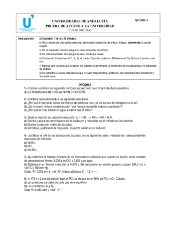 Examen Química Septiembre 2013
