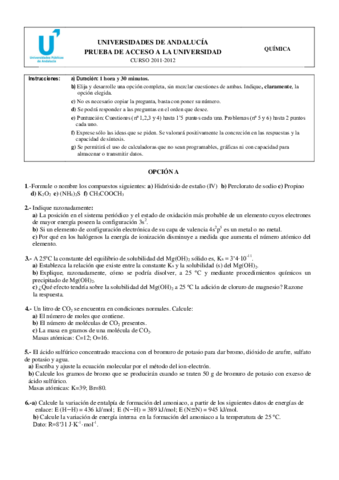 Examen Química Septiembre 2012
