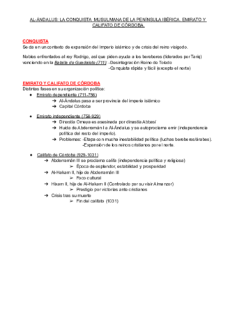 2.1 CONQ MUSULMANA. EMIRATO y CALIFATO