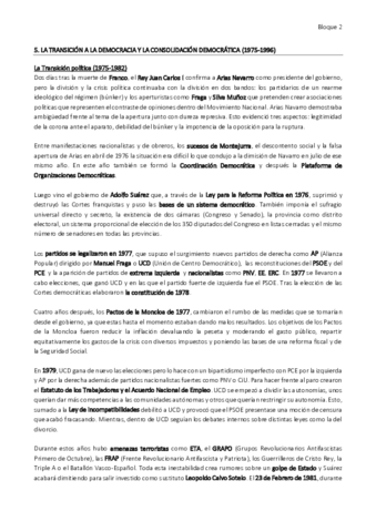 Transición a la democracia  (Bloque 2)