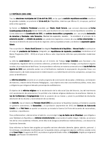 II República (Bloque 2)