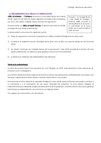 Citología: membrana plasmática