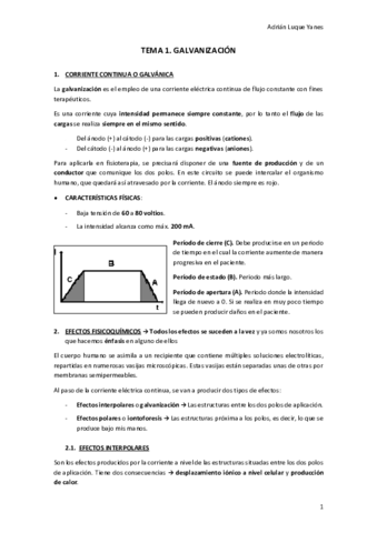 TEMA 1. CORRIENTE GALVÁNICA