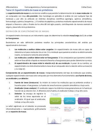 Tema Espectrometria De Masas En Proteomica Pdf