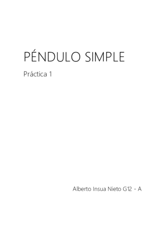 Péndulo simple LABORATORIO 1