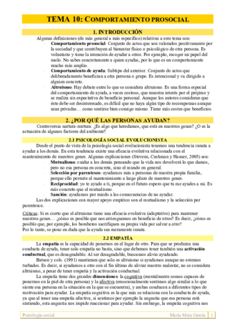 TEMA 10. Comportamiento prosocial