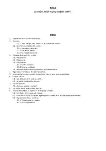 Tema 8. La audición. Sonido y percepción