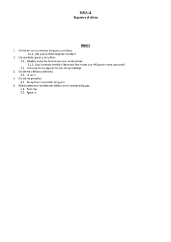 Tema 11. El gusto y el olfato