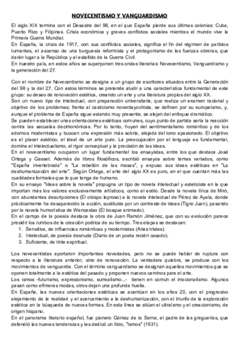 NOVECENTISMO Y VANGUARDISMO