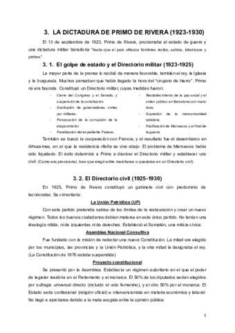 Dictadura Primo de Rivera y II República