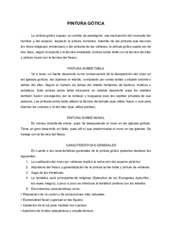 Caracteristicas PINT gotica