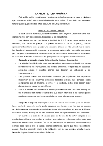 Caracteristicas ARQ románico