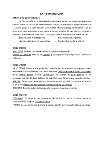 Historiografía resumida