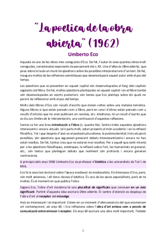 Comentari Umberto Eco