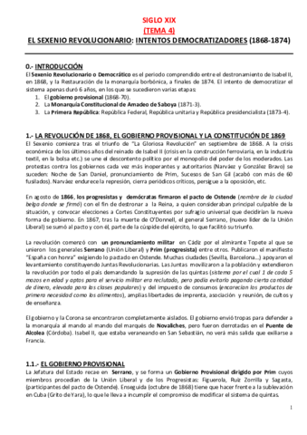 TEMA 4- Sexenio Revolucionario