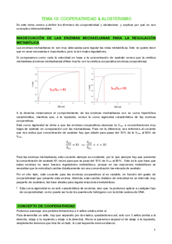 Tema 10 - cooperatividad y alosterismo