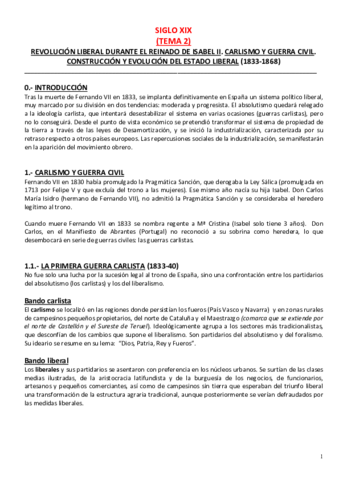 TEMA 2- Reinado de Isabel II