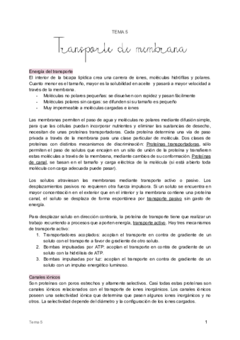 5. Transporte de membrana