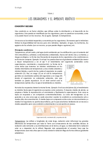 2. Los organismos y el ambiente abiótico