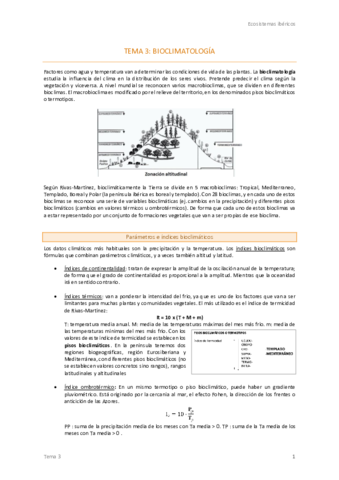 3. Bioclimatología