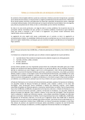 12. Evolución de los bosques atlánticos