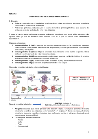 4.2 Alteraciones inmunológicas