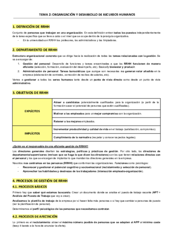 T2 ORGANIZACION Y DESARROLLO RRHH