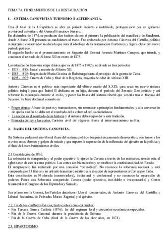 T7 - FUNDAMENTOS DE LA RESTAURACIÓN (A) Y EL 98 Y LAS GUERRAS COLONIALES (B).pdf