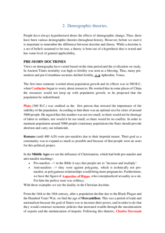 2. Demographic theories