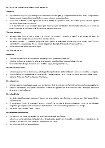 Tema 7. L. de software y m. negocio