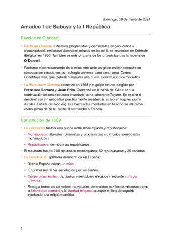 5. Amadeo y I República