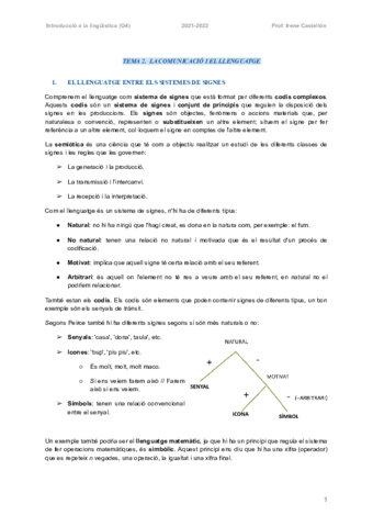 TEMA 2. La comunicació i el llenguatge