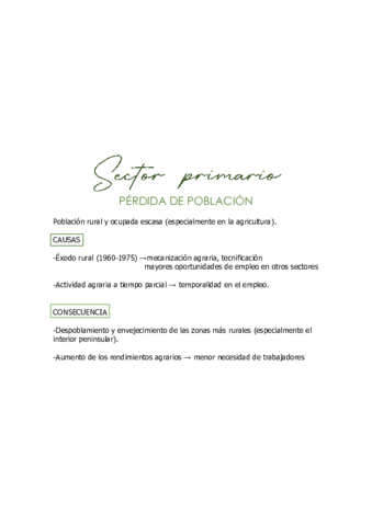 Población en el sector primario ESQUEMA