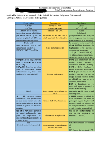 Cuadro Comparativo De Replicacion En Procariontes V Eucariontes Pdf