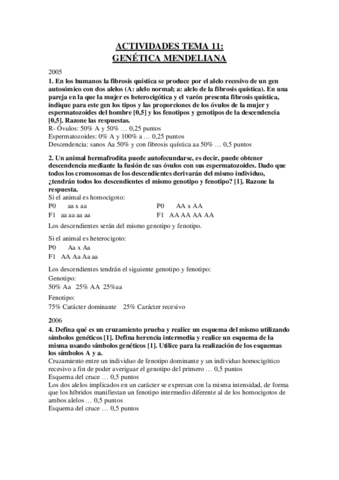 ACTS T11 - GENÉTICA MENDELIANA