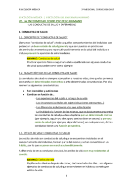 TEMA 20 - LA ENFERMEDAD COMO PROCESO HUMANO. Las conductas de salud y enfermedad.pdf